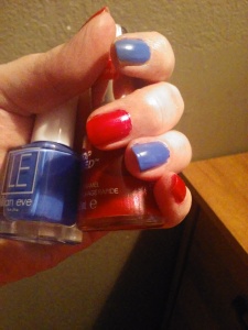 Lillian Eve Vacation Blue , Revlon Top speed orient Express @2 coats each without top coat 